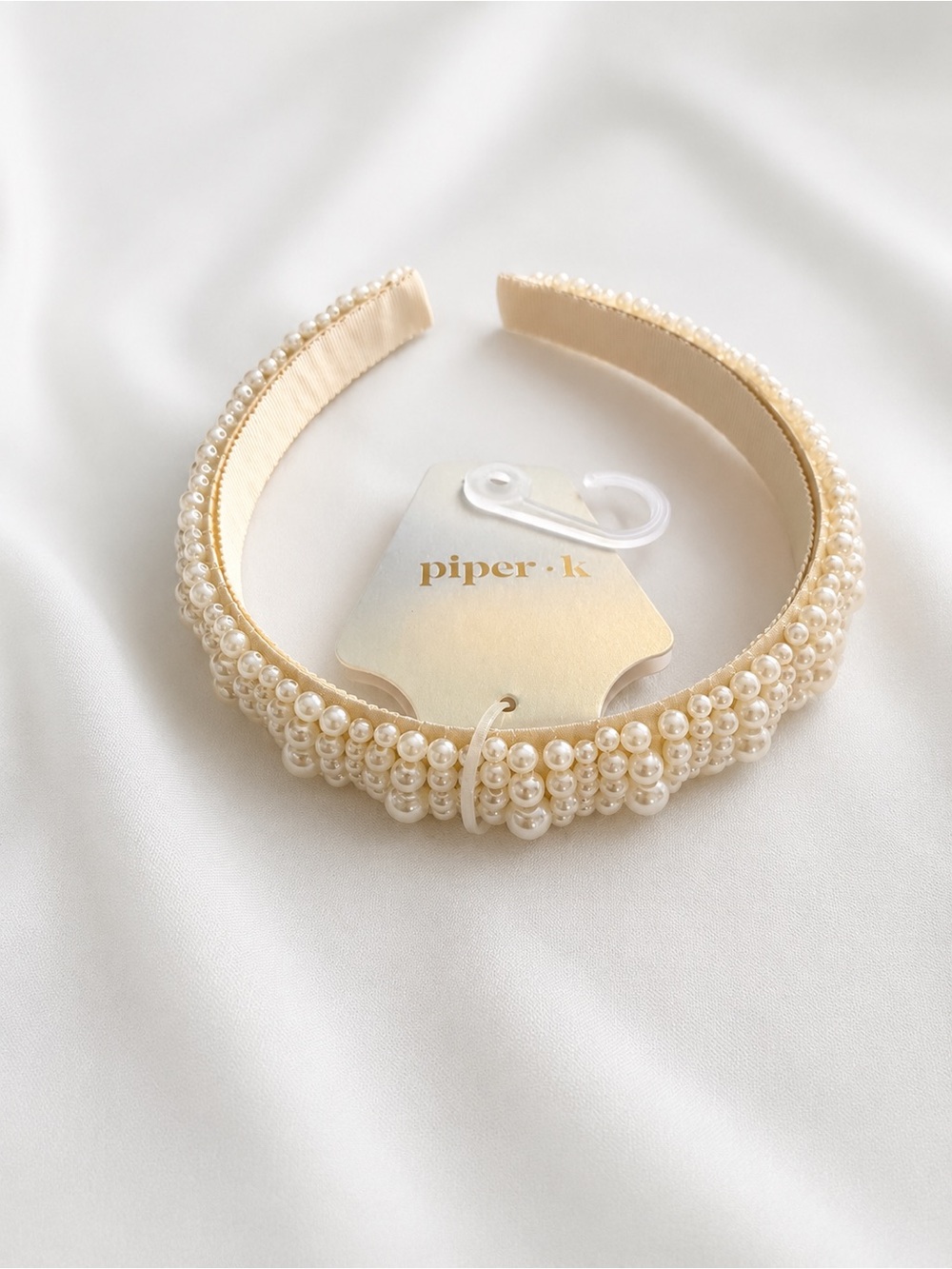 Cream Pearl Beaded Headband